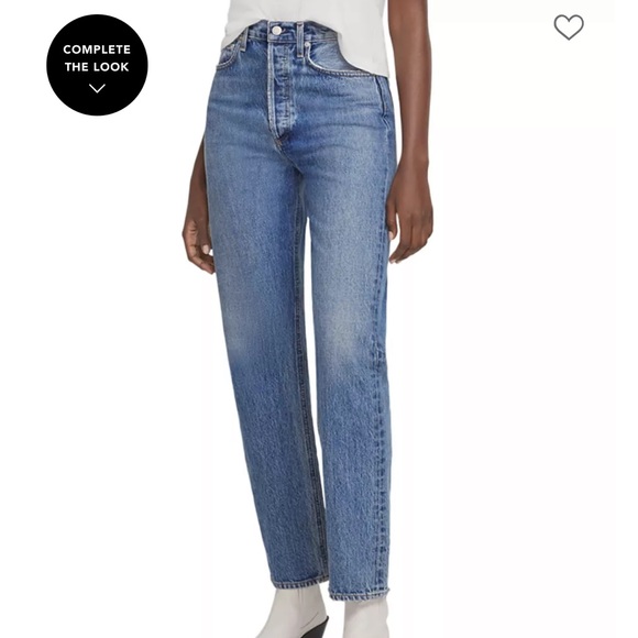 AGOLDE Denim - AGOLDE 90's Pinch Waist High Rise Straight Leg Jeans in Navigate in Blue